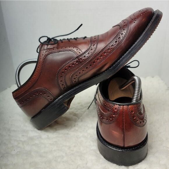 Allen Edmonds Cambridge Mens Shell Cordovan Shoes Size 9 Brown Wingtip Leather - Picture 5 of 11